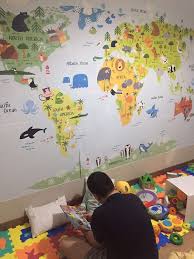Animal World Map Wall Paper Model For Kids Room Dream Bedroom Kidsbedroom Animal Bedroom Espacos De Crianca Decoracao Bebe Papel De Parede Cinza