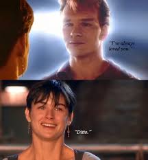 Patrick swayze as sam wheat in ghost form facing his former self as a gunshot victim. Scene Makes Me Cry Every Time 3 Romantic Movies Ghost Movies Romantic Movie Quotes