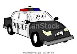 Coloriage de voiture de police pour les enfants. Voiture Police Dessin Anime Canstock