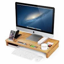 A mobile printer stand is a great option for shared spaces. China Bamboo Wood Monitor Riser With Storage Organier Office Computer Desk Laptop Cellphone Tv Printer Stand Desktop Container For Home Office Bt 2224 China Computer Desk Laptop Stand
