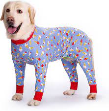 Amazon.com: 狗睡衣連身衣,適合中型犬,輕量狗睡衣服裝連身衣,手術後大尺寸狗襯衫,全腹(36 英吋(胸圍37.8 英吋,背部長度