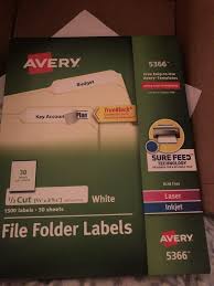 Avery File Folder Labels, 2/3