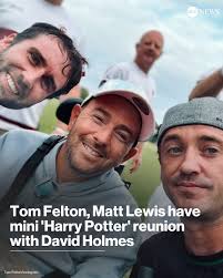 Tom Felton had a sweet reunion with two of his “Harry Potter” co-stars. On  Tuesday, Felton, who is known for portraying Draco Malfoy in the iconic  film franchise, shared a photo with
