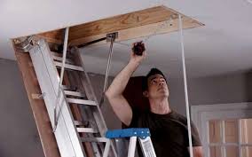 Pull the opposite end so that you are able to hook it onto the folding metal arm. How To Install An Attic Ladder By Yourself Details But Simple Guidelines