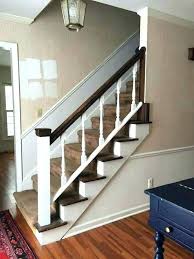 White stair handrail wall mounted. Wall Mounted Stair Rail White Stair Handrail Stair Rail Stairs Astounding Spindles Balusters Straight Staircase Staircase Remodel Painted Stairs Hallway Paint