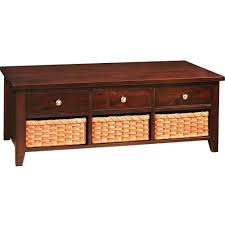 You can place them in. Qw Amish Crawford Coffee Table 3 Drawer With Baskets Quality Woods Furniture
