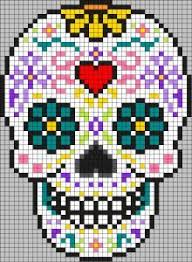 Image Result For Calavera Mexicana En Pixeles Pixel Art Pattern Cross Stitch Skull Pixel Art