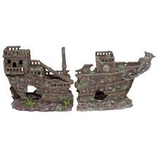 Galleon 2pcs Sunken Shipwreck Aquarium Decorations Ornaments Aquarium Decorations Aquarium Ornaments Fish Tank Decorations