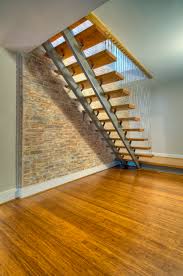 We finished off a basement room (above ground) and would like to build stairs to the next floor in our rental. Basement Staircase Modern Staircase Dc Metro By Moss Building Design Houzz