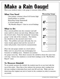 Make A Rain Gauge Worksheets Printables Scholastic