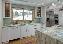 Providing a neutral backdrop, white kitchen cabinets can be left alone or dressed up with colorful art and accessories. Matte White Contemporary Kitchen Crystal Cabinets