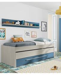 Divano di giorno e letto di notte. Struttura Per Letto Con Secondo Letto Estraibile Con Cassettone E Una Mensola Coordinata A Muro