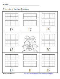 Winter No Prep Printables Ten Frames Freebie Quantities Of 11 To 20 Kindergarten Math Math Resources First Grade Math