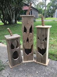 Put Lights Inside So Fun Halloween Wood Crafts Easy Diy Halloween Decorations Wooden Halloween Decorations