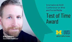 Eric Gilbert earns 2024 Test of Time Award from ICWSM