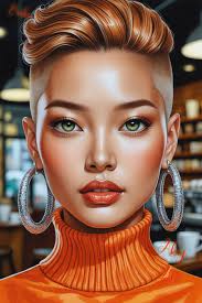 S/O to Marlene Jackson Dorsey Prompt: A close-up artistic watercolor with  oil tinting portrait of a beautiful, radiant Asian woman with flawless  skin. She has glossy lips, striking emerald green eyes, sassy