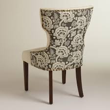 Black Floral And Linen Maxine Dining Chair Accent Chairs Dining Chairs Chair Reupholster Furniture