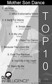 Dj Intelligence Share The Top Song Charts Mother Son Dance Songs Wedding Song List Wedding Ceremony Music