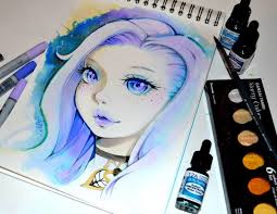 Artist helen south works in graphite, charcoal, watercolor, and mixed media. Lighane S Artblog Watercolor Beauty Portrait Series Dr Ph Martin S