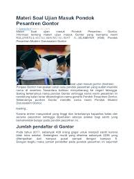 Soal Ujian Gontor Guru Paud