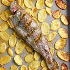 Lachsforelle Vom Blech Rezept Essen Und Trinken