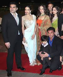 Salman khan, the actor is the eldest. Arbaaz Khan Malaika Arora Khan Seema Khan Atul Agnihotri Alvira Agnihotri And Sohai Bollywood Celebrities Indian Bridal Wear Bollywood Saree Blouse Designs
