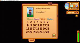 A Mod That Adds In The Player S Birthday To Stardew Valley Stardew Valley Wish You Happy Birthday Birthday Dates