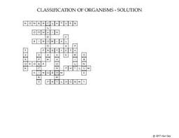 Classification Of Organisms Crossword Classification Crossword Taxonomy