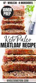 Serve meatloaf with tomato sauce and garnish with coriander. The Best Low Carb Keto Meatloaf Recipe Easy Wholesome Yum