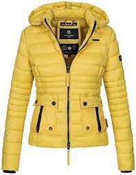 Navahoo Damen Jacke Steppjacke Ubergangsjacke Gesteppt Kapuze 11 Farben B602 B602 Gelb Gr M Steppjacke Jacken Leichte Jacke