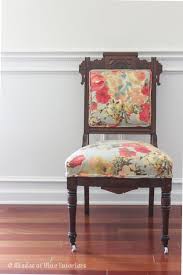 Eastlake Chair With Modern Floral Fabric Upholstery Antique Chairs Makeover Upholstery Fabric For Chairs Eastlake Furniture