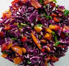 Mamta S Kitchen Red Cabbage And Mixed Capsicum Bell Pepper Salad Bellpeppersalad Mamta S Kitchen Red Stuffed Peppers Capsicum Recipes Red Cabbage Salad