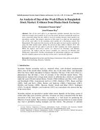 Pdf An Analysis Of Day Of The Week Effects In Bangladesh
