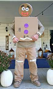 Gingerbreadman mascot costume cartoon character mascots fanc. Diy Gingerbread Man Costume From Boxes Clever Housewife Gingerbread Man Costumes Christmas Costumes Diy Creative Halloween Costumes