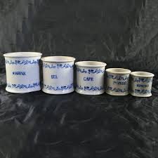 Set Of Faience Spice Canisters Spices Stuffed Peppers Canisters