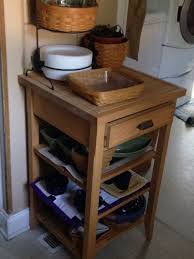 There are many reasons behind it, maybe some of its parts are damaged or something else. My Longaberger Butcher Block And Some Of My Pottery Items Longaberger Pottery Storage Cabinets Diy Kitchen Island