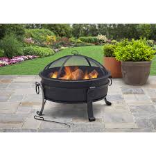 Similar to a campfire or bonfire, these large bowls can hold an open flame or be covered with mesh to keep sparks from flying. Patio Lawn Garden Round Brown 30 Better Homes Gardens Antique Bronze Finish Round Fire Pit Fire Pits