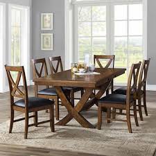 Valentia 7 Piece Dining Room Set Bayside Furnishings Industrial Dining Chairs Oak Dining Room Table