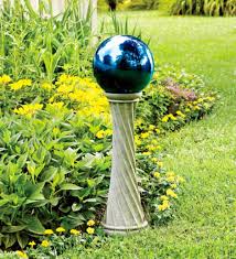 Sale black metal gazing ball stand was: Stainless Steel Gazing Ball With 23 H Twisted Stand Plowhearth