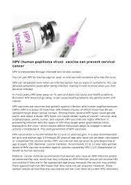 After that, they may resume having yearly pap smears. Pdf Hpv Human Papilloma Virus Vaccine Can Prevent Cervical Cancer