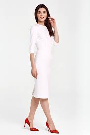 Below The Knee Column White Dress Designer Dresses Buy Women Women Dress Sale Below The Knee Dresses Luxury Dress