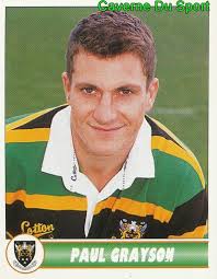 157 PAUL GRAYSON NORTHAMPTON RFC STICKER 1ST DIVISION RUGBY 1998 PANINI