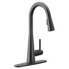 When the faucet is made of plastic. Moen Sleek Collection Pulldown Kitchen Faucet Matte Black Lowe S Canada
