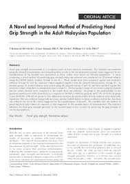 Pdf A Novel And Improved Method Of Predicting Hand Grip