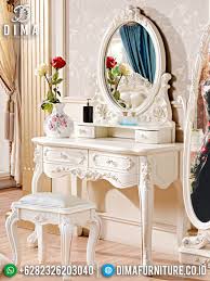 Samuel lawrence diva bedroom group with upholstered headboar. Set Meja Rias Putih Ukiran Jepara Luxury Elegant Style Furniture Jepara Ttj 1440