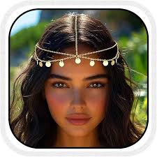 Unsutuo Cadena De Cabeza Dorada Bohemia Para El Cabello, Joy