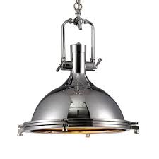 large polished chrome nautical pendant