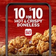 10 Hot Crispy Boneless Chicken Pieces For 10 Kfc App Required Ozbargain