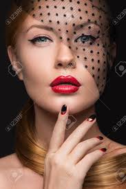 Beautiful Girl With A Veil Evening Makeup Black And Red Nails Stock Photo Picture And Royalty Free Image Image 45415623 White nails look so incredibly chic on dark skin.