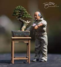 Miyagi is a fictional karate master from okinawa, japan in the karate kid film series. Mr Miyagi With One Of My Yew Bonsai Model In Scale With Tool Bonsai